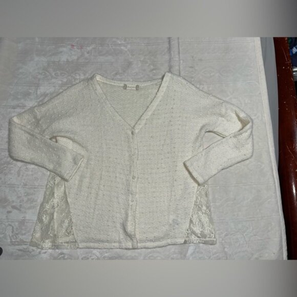 Altar’d State Cream-off White Lace Cardigan Size Small - Picture 6 of 8